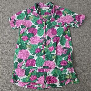 Printfresh Secret Garden Pink Hydrangea Pajama Set 2 Pc Cottagecore Womens XXS
